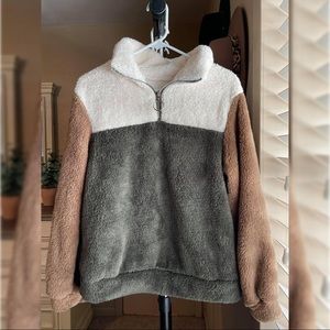 Lightweight Color Block Sherpa Jacket